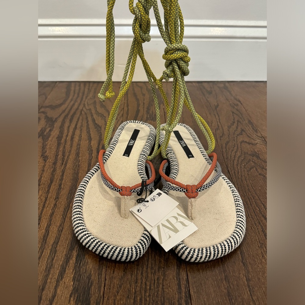 Zara low heel rope sandals
